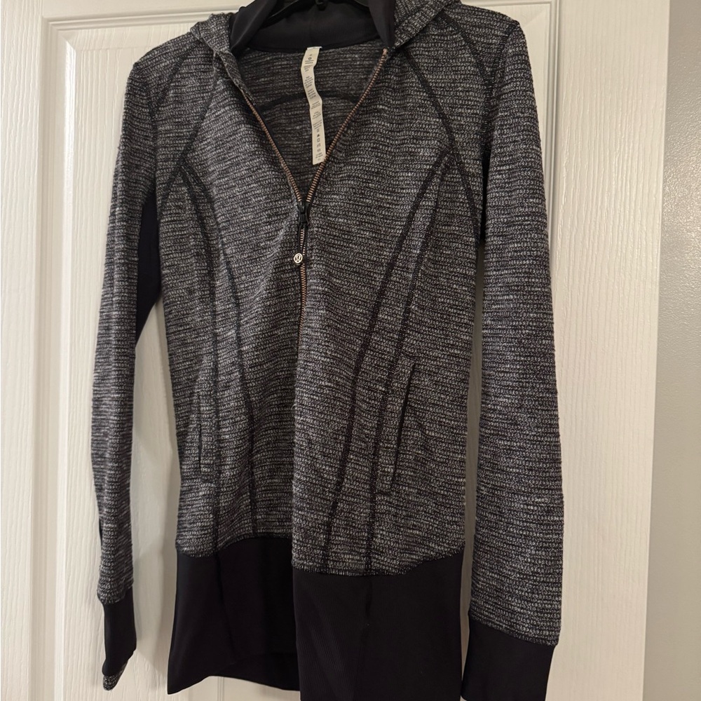 Lululemon Gray and Black Zip-Up Hoodie